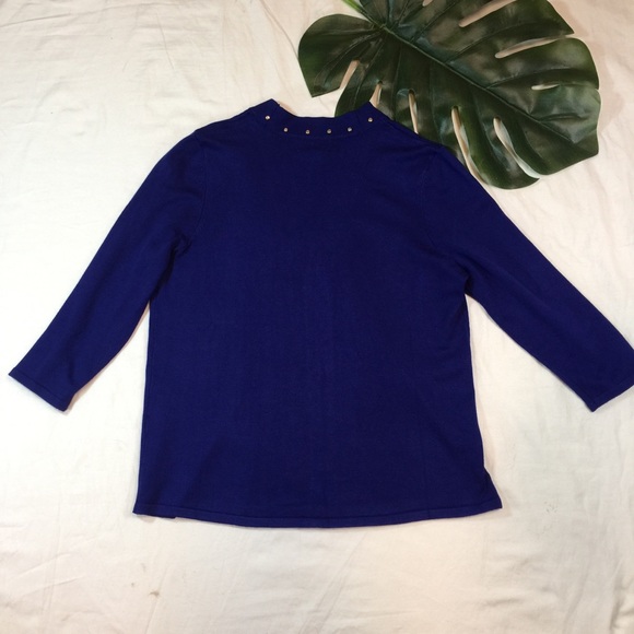 JM COLLECTION | studded open cardigan sweater - Picture 6 of 9